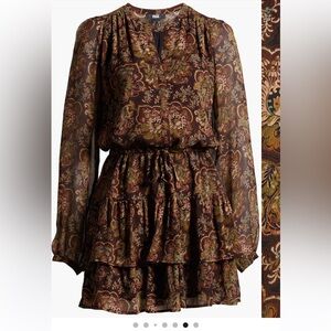 PAIGE
Elias Floral Long Sleeve Silk Dress